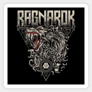 Ragnarok Norse Fenrir Wolf Viking Mythology Valknut Sticker